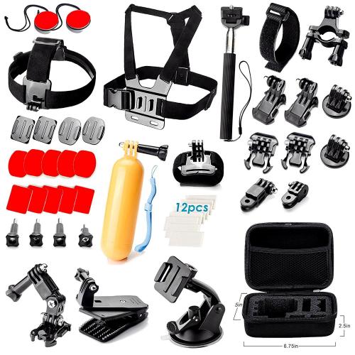LUSCREAL Outdoor Sports Action Video Camera Accessories Starter Kit for Gopro Hero Session 5 4 3  3 2 1 SJ4000 SJ5000 SJ6000 Xiaomi Yi DBPOWER AKASO APEMAN WiMiUS Sony Sports DV with Carrying Case